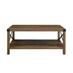 Sophie Rustic Industrial X Frame Coffee Table - Saracina Home