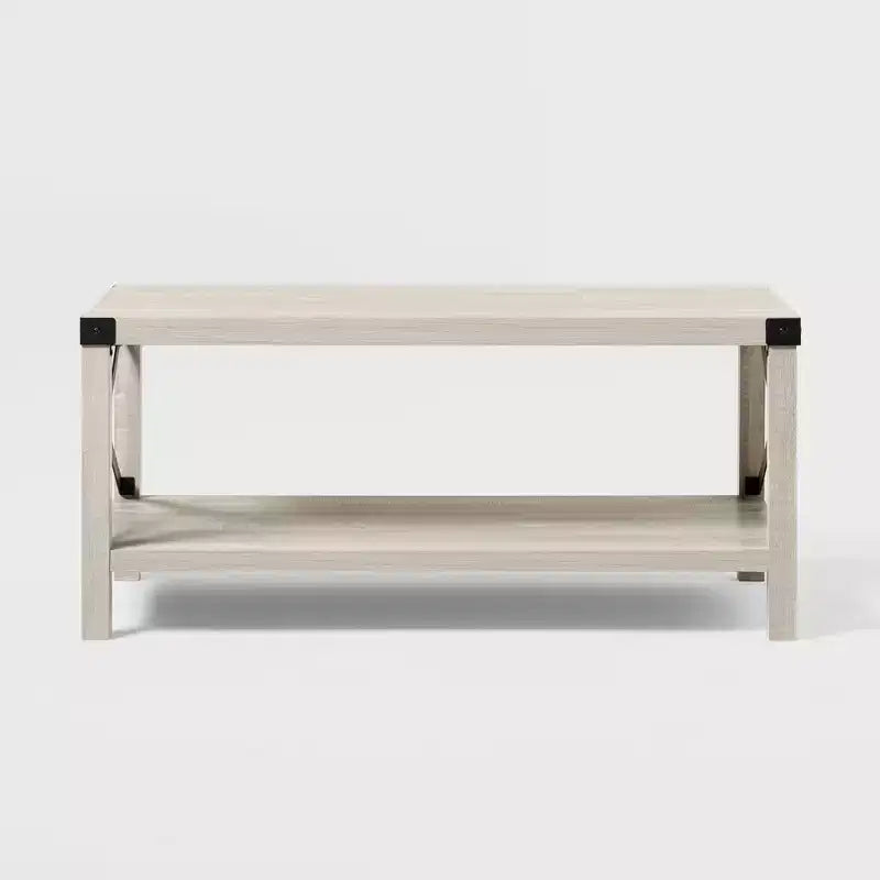 Sophie Rustic Industrial X Frame Coffee Table - Saracina Home