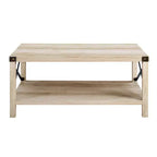 Sophie Rustic Industrial X Frame Coffee Table - Saracina Home