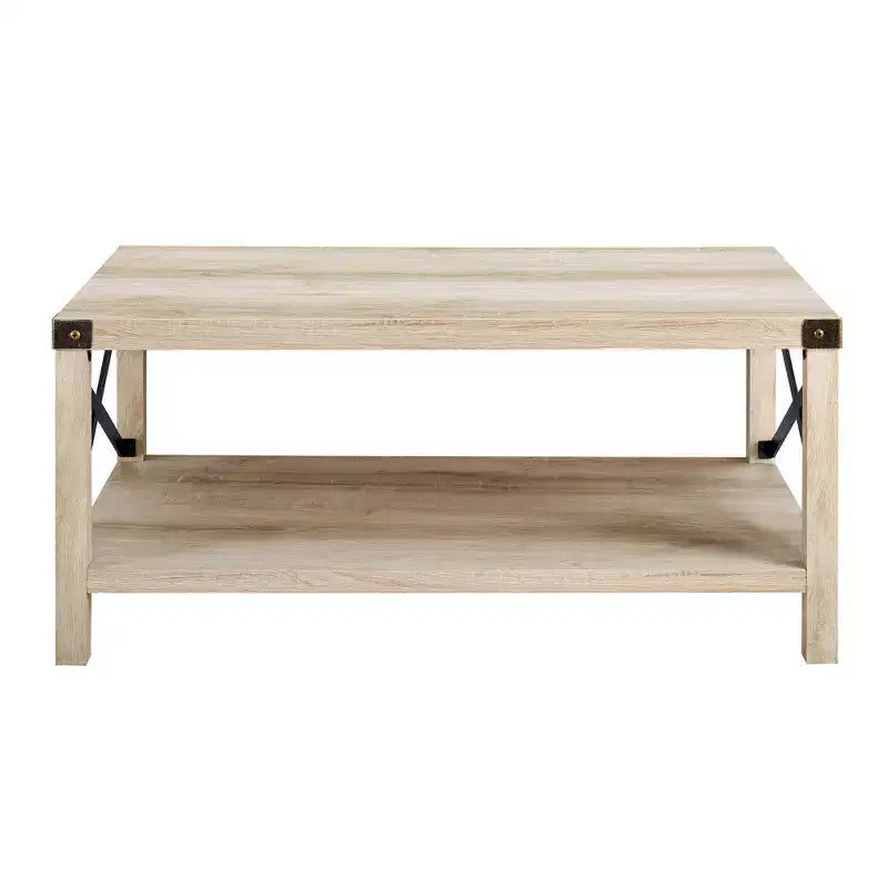 Sophie Rustic Industrial X Frame Coffee Table - Saracina Home
