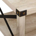 Sophie Rustic Industrial X Frame Coffee Table - Saracina Home