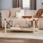 Sophie Rustic Industrial X Frame Coffee Table - Saracina Home