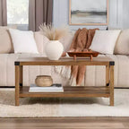 Sophie Rustic Industrial X Frame Coffee Table - Saracina Home