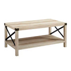Sophie Rustic Industrial X Frame Coffee Table - Saracina Home