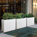 Metallic Heavy Planter for Outdoor Plants, 38Lx10Wx30H Inches Tall and Long Metal Divider Planter Box - 38x30x10
