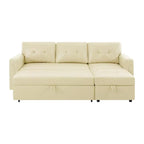 Convertible Reversible Sectional Sofa with Pull-Out Sleeper Bed, Hidden Storage Chaise, and Durable Legs