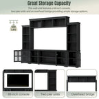 Mobile TV Soggiorno con Ponte, Ante in Vetro Temperato per TV Fino a 70 Pollici