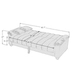 Divano letto convertibile in velluto da 82,7" con 2 cuscini