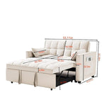 Divano letto 3 in 1 in velluto convertibile con letto estraibile e schienale reclinabile