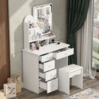 Makeup Vanity Set Table With LED Light &Mirror & Stool