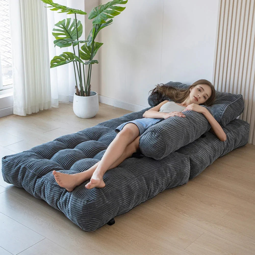 8 Corduroy Folding Couch Sofa Bed,Single