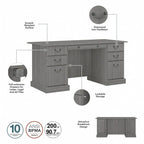 Scrivania Direzionale Bush Furniture Saratoga con Cassetti e Vani Contenitori