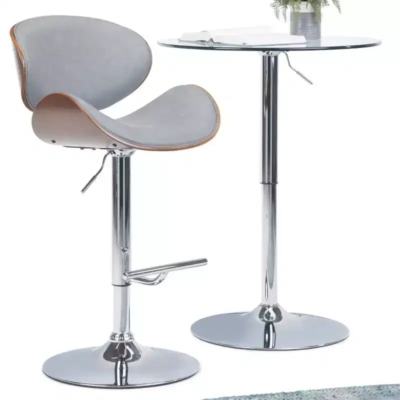 Avondale Bentwood Adjustable Height Gas Lift Barstool - WyndenHall
