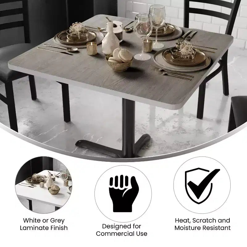 Flash Furniture 36 Square Table Top with Reversible Laminate Top