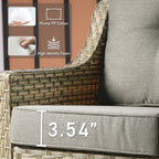 HOOOWOOO 2-piece High Back Wicker Rattan Outdoor Patio Chair Set