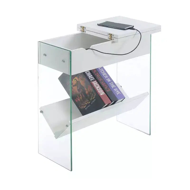 Soho Flip Top End Table with Charging Station - Breighton Home