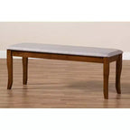 Cornelie Fabric Upholstered Wood Dining Bench - Baxton Studio