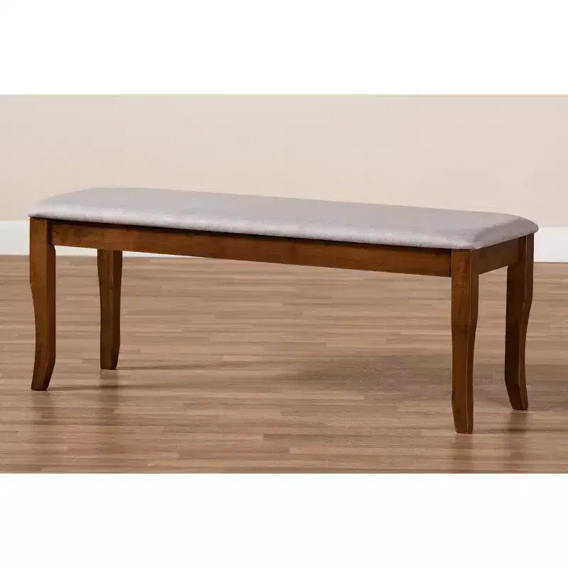 Cornelie Fabric Upholstered Wood Dining Bench - Baxton Studio