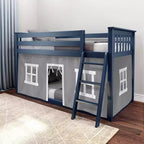 Max & Lily Twin over Twin Low Bunk with Curtains