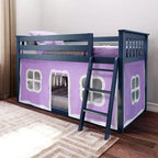 Max & Lily Twin over Twin Low Bunk with Curtains