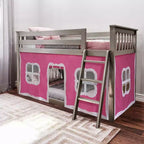 Max & Lily Twin over Twin Low Bunk with Curtains