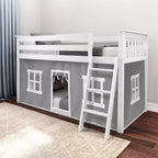 Max & Lily Twin over Twin Low Bunk with Curtains