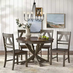 Buylateral Set of 2 Vintner Farmhouse Solid Wood Dining Chairs