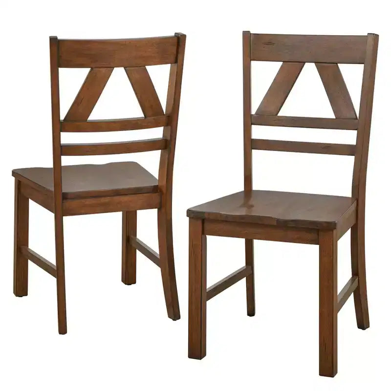 Buylateral Set of 2 Vintner Farmhouse Solid Wood Dining Chairs
