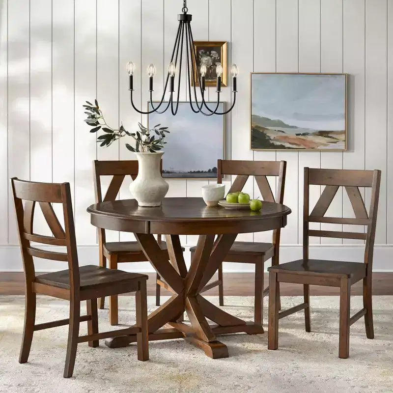 Buylateral Set of 2 Vintner Farmhouse Solid Wood Dining Chairs
