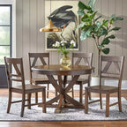 Buylateral Set of 2 Vintner Farmhouse Solid Wood Dining Chairs
