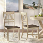 Buylateral Set of 2 Vintner Farmhouse Solid Wood Dining Chairs