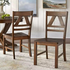 Buylateral Set of 2 Vintner Farmhouse Solid Wood Dining Chairs