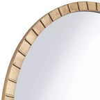 Uttermost Gracia Round Vanity Decorative Wall Mirror Modern Warm Gold Leaf Tiled Iron Frame 34 Wide for Bathroom Bedroom Living Room Home Office