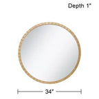 Uttermost Gracia Round Vanity Decorative Wall Mirror Modern Warm Gold Leaf Tiled Iron Frame 34 Wide for Bathroom Bedroom Living Room Home Office