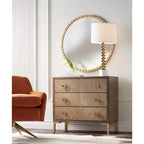 Uttermost Gracia Round Vanity Decorative Wall Mirror Modern Warm Gold Leaf Tiled Iron Frame 34 Wide for Bathroom Bedroom Living Room Home Office