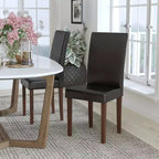 Flash Furniture Greenwich Series Upholstered Panel Back Mid-Century Parsons Dining Chairs
