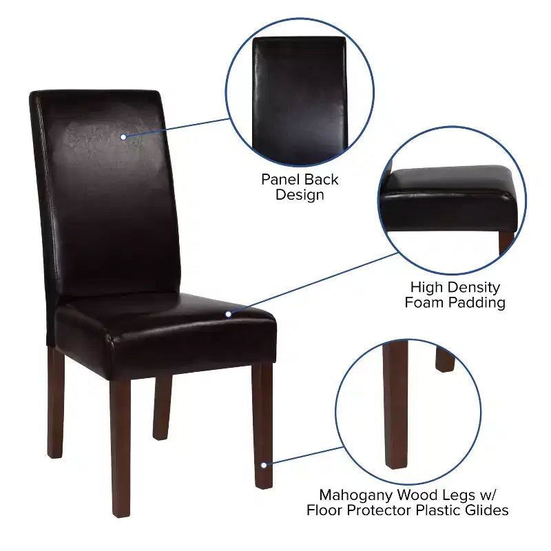 Flash Furniture Greenwich Series Upholstered Panel Back Mid-Century Parsons Dining Chairs