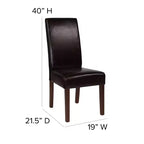 Flash Furniture Greenwich Series Upholstered Panel Back Mid-Century Parsons Dining Chairs