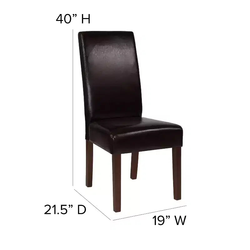 Flash Furniture Greenwich Series Upholstered Panel Back Mid-Century Parsons Dining Chairs