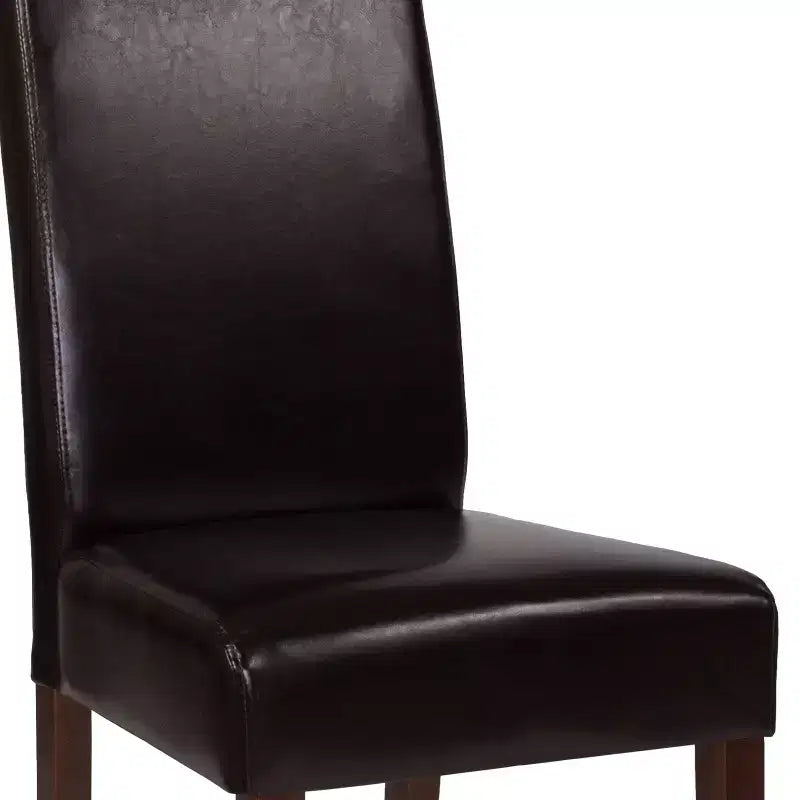 Flash Furniture Greenwich Series Upholstered Panel Back Mid-Century Parsons Dining Chairs