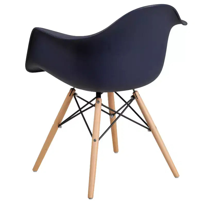 Flash Furniture Alonza Series Plastic Chair with Arms and Wooden Legs