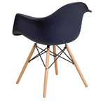 Flash Furniture Alonza Series Plastic Chair with Arms and Wooden Legs