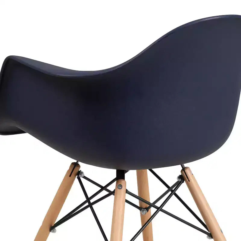 Flash Furniture Alonza Series Plastic Chair with Arms and Wooden Legs