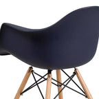 Flash Furniture Alonza Series Plastic Chair with Arms and Wooden Legs