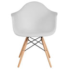Flash Furniture Alonza Series Plastic Chair with Arms and Wooden Legs