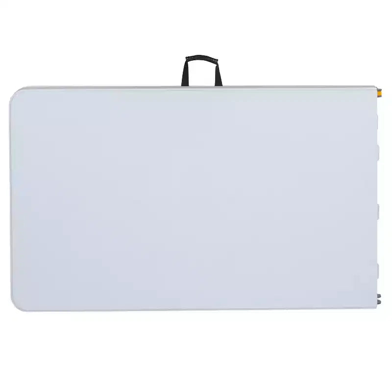 Emma and Oliver 8-Foot Height Adjustable Bi-Fold Granite White Plastic Folding Table with Handle