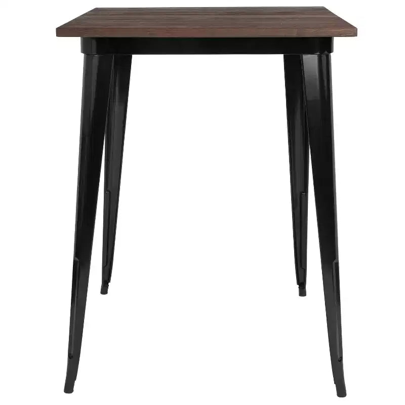 Emma and Oliver 31.5 Square Wood/Metal Indoor Bar Height Table