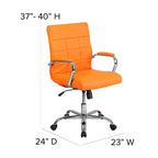 Emma and Oliver Mid-Back Vinyl Executive Swivel Office Chair with Chrome Base and Arms