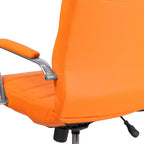 Emma and Oliver Mid-Back Vinyl Executive Swivel Office Chair with Chrome Base and Arms