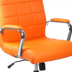 Emma and Oliver Mid-Back Vinyl Executive Swivel Office Chair with Chrome Base and Arms